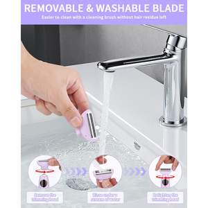 Épilateur électrique 5-en-1 pour femmes, rasoir rechargeable par USB, pour le corps, les aisselles, le bikini, les sourcils, le nez, le visage, lavable - Product Image 6