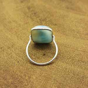 แหวนสายเดี่ยวสีเงิน925น้ำหนักเบาอัญมณีลาริมาร์เครื่องประดับสำหรับงานแต่งงานเครื่องประดับสำหรับอินเดียขายส่ง - Product Image 3