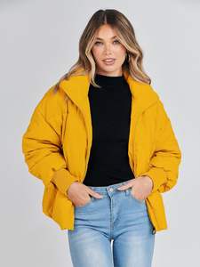 Chaqueta acolchada de primera calidad para mujer, abrigo de invierno acolchado con aislamiento y cuello alto, comodidad durante el clima frío, chaqueta acolchada transpirable - Product Image 5