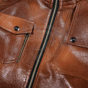 Chaqueta de Cuero de Vaca Personalizada al por Mayor para Hombre, Cuello Alto, Impermeable, Cortavientos, Transpirable, para Uso en Exteriores, Talla Personalizada - Product Image 3