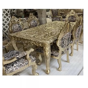 Fabricante de Mesas de Comedor Talladas en Madera de Teca para el Hogar, Villa Real, Juego de Mesa de Comedor Pulido de Alto Brillo, Elegante Juego de Mesa de Comedor, Reino Unido - Product Image 1