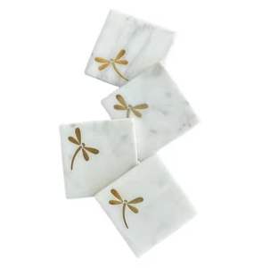 Dessous de verre en marbre naturel résistant à la chaleur Fournisseur d'usine Dessous de verre en marbre carré disponible à la taille personnalisée - Product Image 2