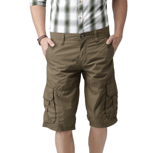 Short Cargo Décontracté pour Hommes Taille Élastique Logo Personnalisé Imprimé Respirant Décoration de Poche Vente en Gros Coupe Classique Coton Blanc - Product Image 1