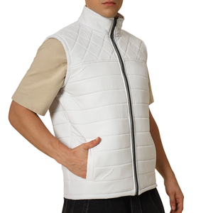 Men's Custom Logo Lightweight Puffer Vest - Breathable Quilted Sleeveless Winter Coat Urban Warm Style - Product Image 5