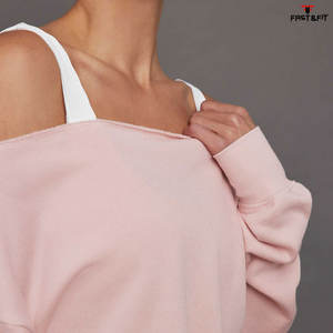 Nueva moda mujer fuera del hombro sudadera antiarrugas transpirable y liso precio al por mayor para adultos y niñas - Product Image 5