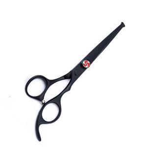 Tijeras de corte de peluquero de calidad superior Tijeras de salón de belleza con punta roma recubierta de papel negro con tornillo ajustable - Product Image 1
