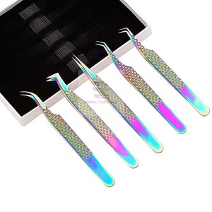 5 pièces ensembles de pinces à cils anti-dérapant Durable Extensions de cils Kit de pinces à épiler - Product Image 4