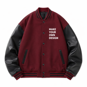 Chaqueta Urbana de Béisbol Personalizada, Mezcla de Lana, Estilo Urbano, Fabricante OEM ODM - Product Image 5