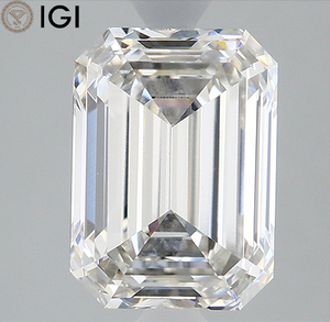 Anillo con Centro de Diamante Cultivado en Laboratorio CVD de 2.00 Quilates, Corte Esmeralda, Color G, Claridad VVS2, Certificado IGI, Brillo Eterno - Product Image 1