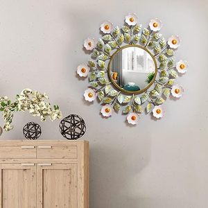 Miroir mural de courtoisie avec cadre en fleur plaqué or au design moderne expédition rapide d'usine pour la décoration intérieure de la maison vente en gros de métal - Product Image 6
