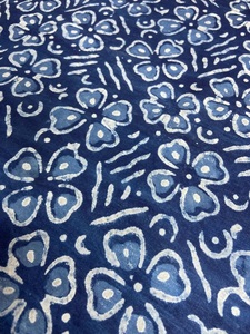 Venta al por mayor 44 '' / 111cm Indigo/Dabu/Blue Block Prints tela impresa a mano tinte vegetal Natural tela India bolsas cubre niñas - Product Image 2