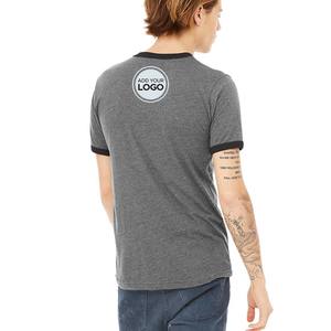 50/50 poli/algodón unisex camisetas ringer logotipo personalizado camiseta - Product Image 1