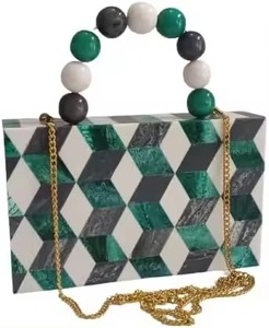 Bolso de mano de resina para mujer, cartera antigua, bolso de mano de calidad de tendencia de mediados de siglo, bolso de noche, boda, despedida de soltera - Product Image 2