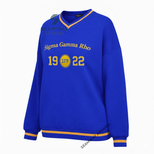 Sweat-shirt décontracté en coton pour femme Sigma Gamma Rho Sorority, pull à col rond, style universitaire, surdimensionné, brodé, élégant - Product Image 2