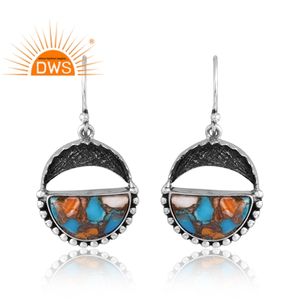 Vantage Design 925 Plata natural Mojave cobre púrpura qyster turquesa piedra preciosa pendiente para mujer fabricante de joyería personalizada - Product Image 1