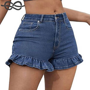 กางเกงขาสั้นผ้ายีนส์ขาตรงแบบหลวมๆของผู้หญิงทันสมัยมีกระเป๋าสวมใส่สบายเอวสูงฤดูร้อน - Product Image 2