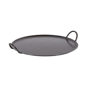 Plateau en métal aluminium artisanal avec un accent floral doré unique, vaisselle, plateau de service pour les collations, décoration de mariage en vente - Product Image 5