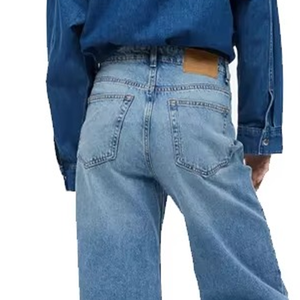 Pantalons cargo à jambes larges pour femmes, style streetwear, poches, taille haute, denim droit polyvalent, couleur personnalisée 2025, jeans baggy vintage - Product Image 6