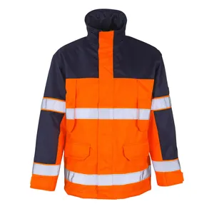 Jaqueta de segurança para homens de alta visibilidade, roupa de chuva reflexiva impermeável e à prova de vento
