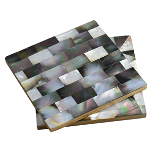 Sous-verres en bois massif de luxe écologique support bricolage tasse à thé carrée motif de Style féerique pour cadeaux d'affaires époxy amélioré - Product Image 1