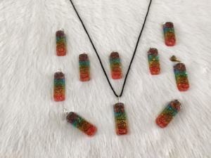 Vente en gros de pendentifs Orgonite Sevenchakra Qualité incroyable Forme rectangulaire Symbole énergétique en cuivre Pierre semi-précieuse Artisanat pour - Product Image 2