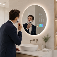 Miroir de salle de bain intelligent Vercon Glory avec écran tactile de 5 pouces pour marques de salles de bain, WiFi, Bluetooth, LED, anti-buée automatique