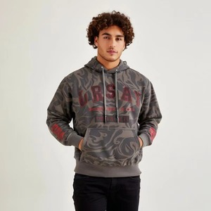 เสื้อฮู้ดโอเวอร์ไซส์ผ้าฝ้ายเฟรนช์เทอร์รี่ 100% สำหรับฤดูหนาว แบบยูนิเซ็กซ์  ปักโลโก้ลายพิมพ์ ล้างสีแบบแอซิดวอช  ขาดเซอร์ๆ สไตล์สตรีทแวร์ - Product Image 1