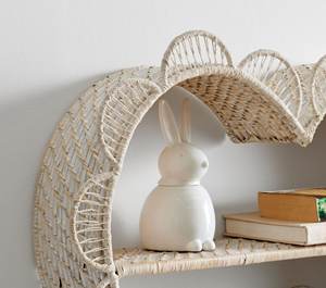 New <b>Shelve</b> Vintage Style Rattan <b>Shelve</b> Wall Hanging <b>Heart</b> Shelf Floating Hanging Bookshelf for Nursery & Wall Decor Baby Bedroom - Product Image 2