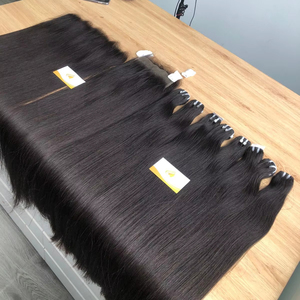 Cheveux humains vierges russes de haute qualité, couleur personnalisée, 1 à 3 ans, non traités, double trame machine, injection de ruban adhésif, décoloration - Product Image 1