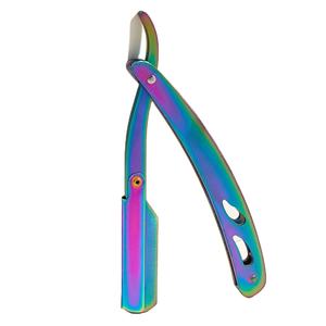 Custom Design Men Straight Stainless Steel Hair <b>Shaper</b> Barber Razor Folding Manual Shaving razor for Sale - Product Image 6