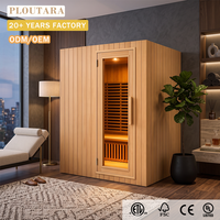PLOUTARA Sauna infrarouge lointain moderne et écologique pour intérieur, cabine en bois massif, chauffage par panneau infrarouge à cristaux de carbone, canadien