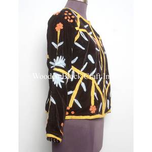 Amazing Look Suzani <b>Velvet</b> Embroidery Floral <b>Jacket</b> Winter Wear <b>Jacket</b> Coat Women's Coat Suzani Short <b>Jacket</b> for Womens - Product Image 1