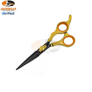 Ciseaux de barbier professionnels en acier inoxydable japonais avec manche doré, pointe arrondie, pour la coupe de cheveux, fournitures de salon de coiffure - Product Image 4