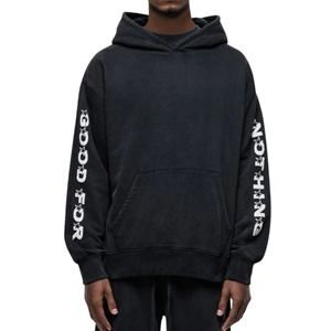 Wholesale Vintage Acid Washed <b>Men's</b> Hoodies 100% Cotton Custom Logo Hoodies Oversized Drop Shoulder Pullover Blank Streetwear - Product Image 1