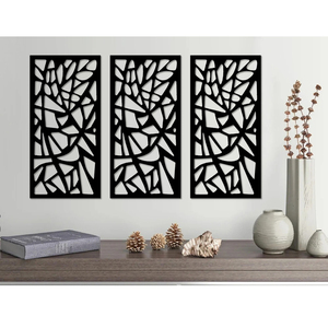Top meilleure qualité avec 3 motifs noir fini panneau de bois MDF découpe Laser nouvelle conception pour la maison bureau mur Art arrière sol - Product Image 6