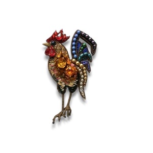 เข็มกลัดแฟชั่นประดับลูกปัดรูปงูสีแดงพร้อมคริสตัล - Product Image 2