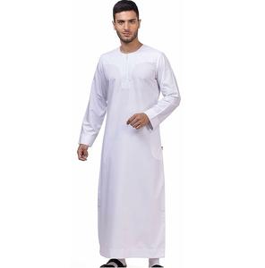 Transpirable Hombres thobe Nueva manga larga de dos colores Estilo Árabe daffah thobe largo Islámico thobe para hombres - Product Image 3