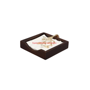 Porte-serviettes en bois de noyer artisanal avec des outils de conception en bambou au nickel antique pour la table à manger et la décoration de cuisine - Product Image 3