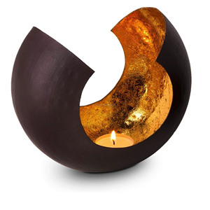 Set of 2 Hanging Tea Light <b>Candle</b> <b>Holder</b> Lanterns <b>Copper</b> Silver Hand Hammered Finish Handmade Recycled Metal Autumn Tealight - Product Image 2