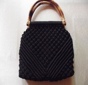 Sac fourre-tout bohème en macramé fait à la main Design unique doublure en cuir PU fermeture à glissière avec imprimé perle nœud dames filles - Product Image 5