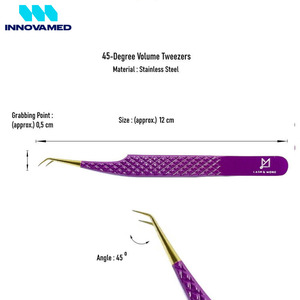 นวัตกรรมชุดเครื่องมือความงาม9ชิ้นคุณภาพสูงที่คีบขนตาปลายแหลมวัสดุสแตนเลสเพื่อการต่อขนตา - Product Image 6