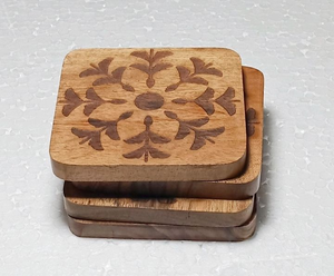 Sous-verres ronds en bois de noyer fabriqués en Inde, sous-verres pour la maison, sous-verres ronds personnalisés, vente en gros de dessous-de-verre pour le thé, vente chaude - Product Image 3