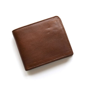 Genuine Leather Men's <b>Wallet</b> Stylish Modern Classic <b>Folding</b> Design Smooth Durable Premium Short Customizable - Product Image 3