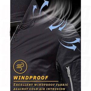 Chaquetas Bomber Personalizadas de Talla Grande para Hombre, 100% Poliéster, Cierre Completo, Chaquetas Urbanas, Fabricante de Chaquetas para Hombre al por Mayor OEM/ODM - Product Image 3