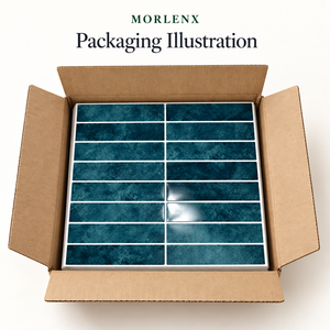 Papel Tapiz Autoadhesivo MORLENX con Aspecto de Piedra Azul Turquesa, Patrón de Azulejos Lineales Brillantes, Despegable y Pegable para Decoración de Paredes de Cocina - Product Image 4