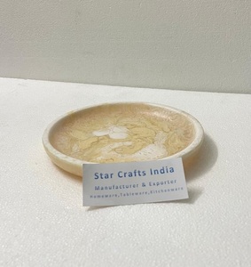 Bol à salade de fruits rond en résine de qualité supérieure bol de service fait main en multicolore pour le camping - Product Image 4