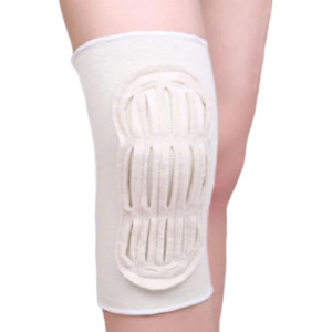 Rodillera Gruesa Blanca con Malla Transpirable y Cierre de Gancho y Bucle para Protección Profesional en Baloncesto, Unisex, Todas las Estaciones - Product Image 4