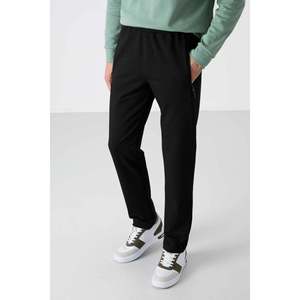 TOMMYLIFE Men's <b>Slim</b> Fit Classic Leg Black Cotton Blend Sweatpants - Comfortable <b>Jogger</b> Bottoms for Casual Wear - Product Image 4