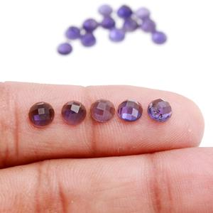 Piedra tallada redonda de iolita azul de 4x3mm, piedra tallada redonda, precio de fábrica, piedras preciosas sueltas facetadas de alta calidad por pieza, Iolite azul - Product Image 3