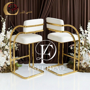 Modern Gold Stainless Steel High <b>Bar</b> Chair for Dining & Outdoor Use Commercial Furniture Strong & Durable - Product Image 4